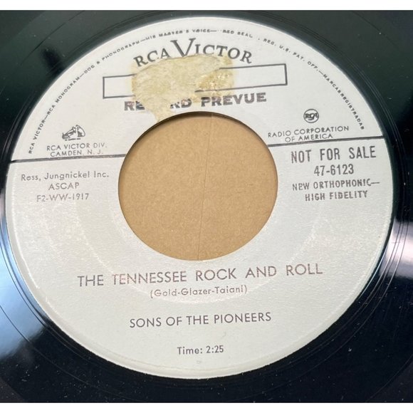 Sons of the Pioneers The Tennessee Rock and Roll / Three of Us 45 Country Promo - Picture 1 of 4